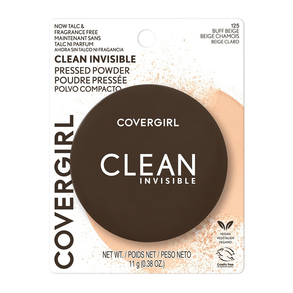 Covergirl Clean Pressed Powder 125, Compact Buff Beige, 0.38 Oz, 1 Ea